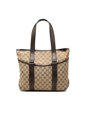 Gucci Gg Canvas Tote Pre-Loved Beige #361091G56B